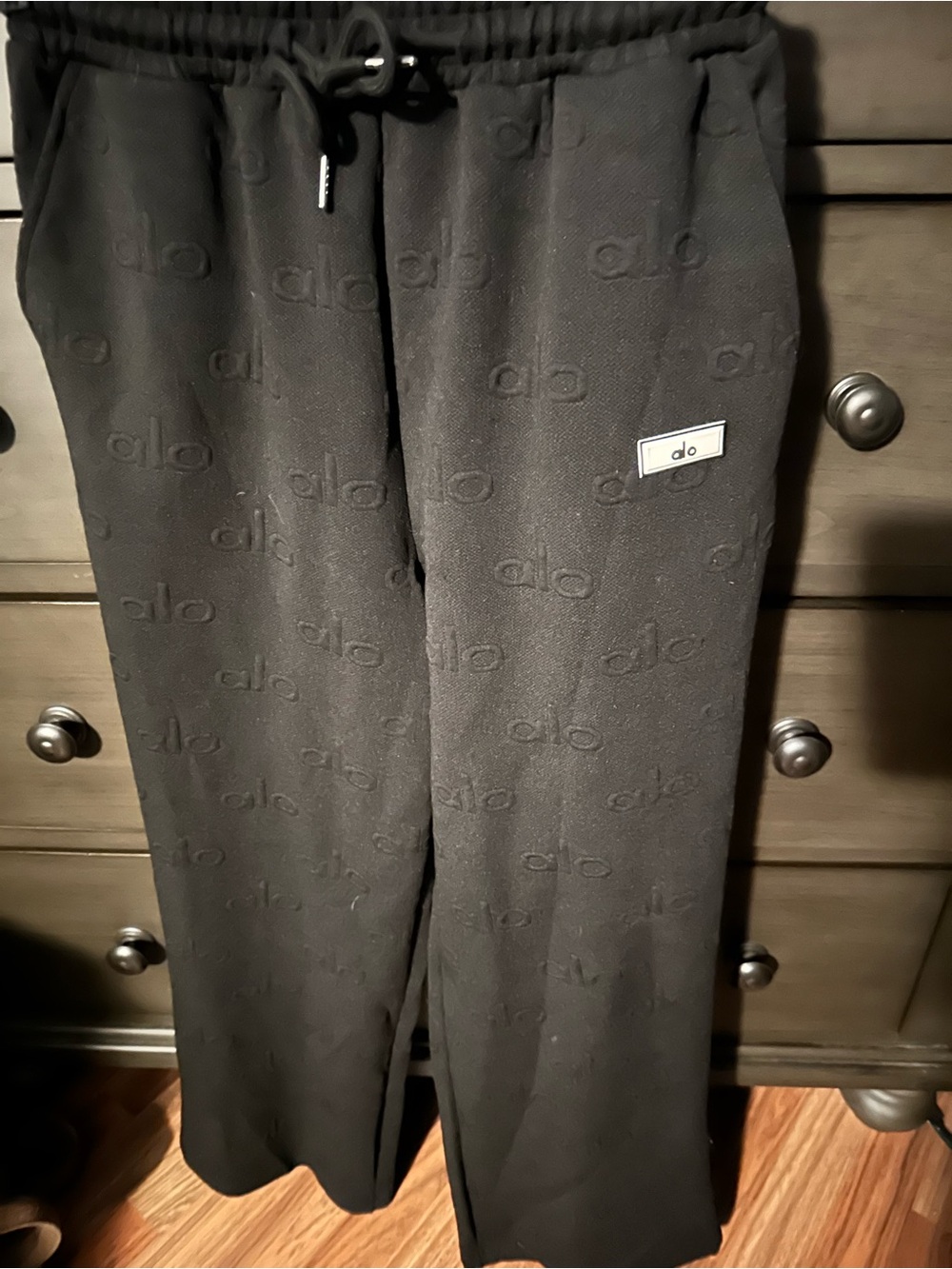 Alo Black Embossed Set top and pants - Picture 5 of 7